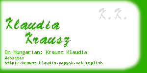 klaudia krausz business card